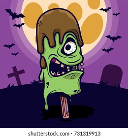 Fun vector Illustration of a Halloween Ice Cream