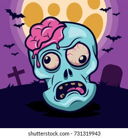 Fun vector Illustration of a Halloween Skull