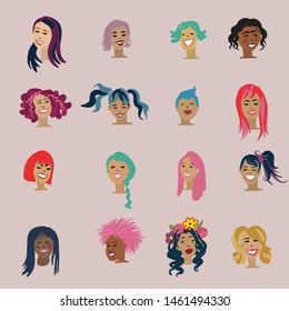 Fun Vector Illustration of Women Diversity and Empowerment