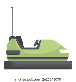 Fun and vibrant cartoon bumper car illustration in a green amusement park, perfect for children and family entertainment