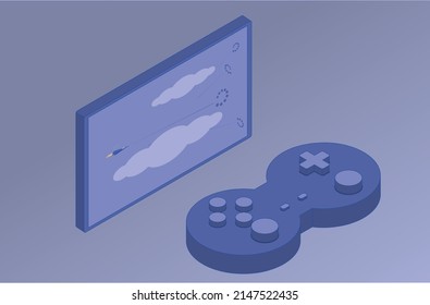 fun video game with screen and controller