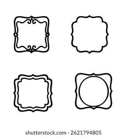 Fun Vintage frames isolated on white background. Decorative frame. Vector