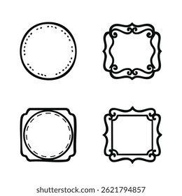 Divertidos marcos de Antiguas aislados sobre fondo blanco. Marco decorativo. Vector