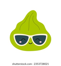 lustiger wasabi-Vektorcartoon-Charakter, Vektorgrafik von asianischem Saoning einzeln auf weißem Hintergrund