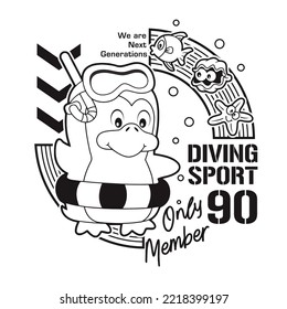 fun water sports vector illustration