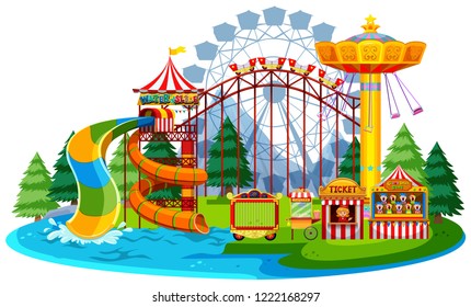 Fun water theme park illustration