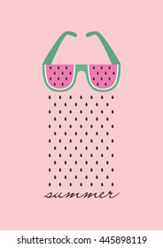 Fun watermelon glasses. Vector illustration.