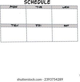 Fun weekday school schedule template design, on white background