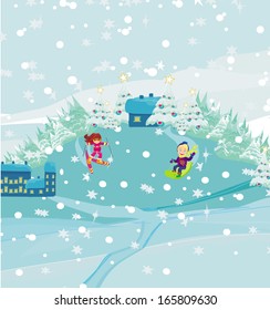 fun in the winter day