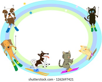 Fun winter sports for cats and dogs.