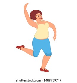 Fun women with body positive style. All people are beutyful. Vector