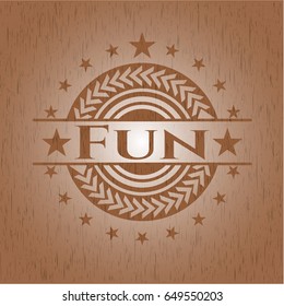 Fun wood emblem. Retro