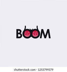 Fun Word mark of Bra Boom logo icon vector template