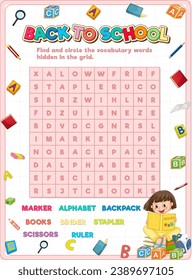 A fun word search puzzle game template to improve English language skills