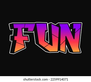 Fun word trippy psychedelic graffiti style letters.Vector hand drawn doodle cartoon logo Fun illustration. Funny cool trippy letters, fashion, graffiti style print for t-shirt, poster 