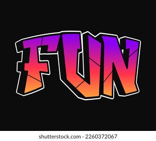 Fun word trippy psychedelic graffiti style letters.Vector hand drawn doodle cartoon logo Fun illustration. Funny cool trippy letters, fashion, graffiti style print for t-shirt, poster 