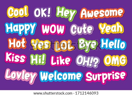 Fun wording vector set for decorating your artwork.