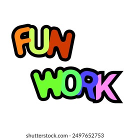 fun work typography card illustration