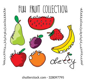 Fun written fruit