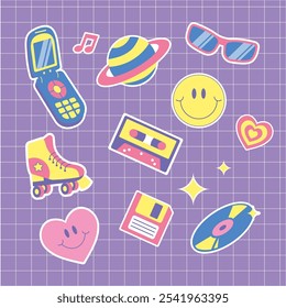 Fun y2k sticker badge illustration