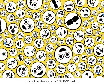 Fun yellow background with face emoji.
