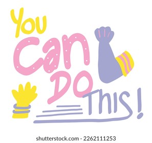 Fun you can do this handwriting typography sticker illustration