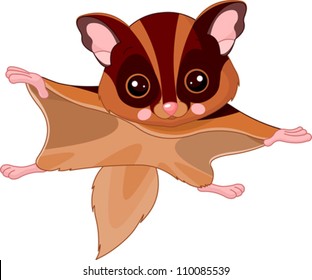  Fun Zoo. Illustration Of Cute Flying Squirrel