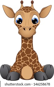 Fun zoo. Illustration of cute Giraffe