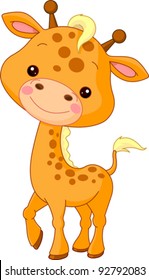 Fun zoo. Illustration of cute Giraffe