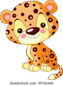 Fun zoo. Illustration of cute Jaguar