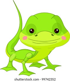 Fun zoo. Illustration of cute Lizard