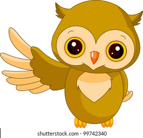 Fun zoo. Illustration of cute Owl