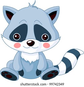 Fun zoo. Illustration of cute Raccoon