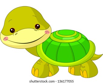 Fun zoo. Illustration of cute Turtle