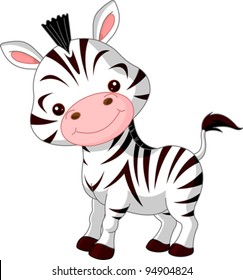 Fun zoo. Illustration of cute Zebra