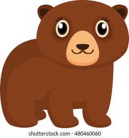 Fun zoo. little bear. Light background. flat illustration 
