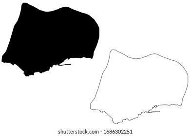 Funchal City (Portuguese Republic, Portugal, Madeira island) map vector illustration, scribble sketch City of Funchal map