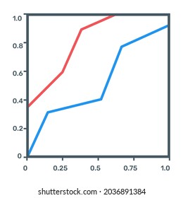 Function chart flat icon, editable design