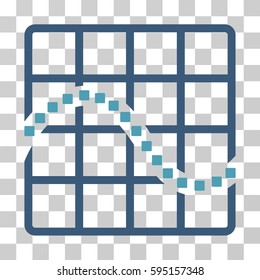Function Chart icon. Vector illustration style is flat iconic bicolor symbol, cyan and blue colors, transparent background. Designed for web and software interfaces.