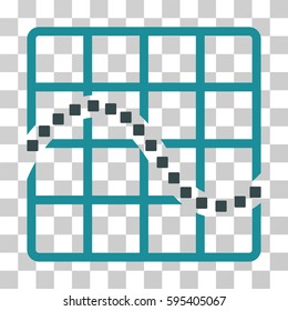 Function Chart icon. Vector illustration style is flat iconic bicolor symbol, soft blue colors, transparent background. Designed for web and software interfaces.