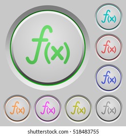 Function color icons on sunk push buttons