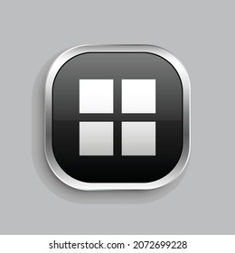 function fill icon design. Glossy Button style rounded rectangle isolated on gray background. Vector illustration