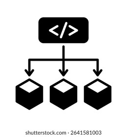 Function glyph icon, use for machine learning, education, technology industry, UI, UX kit, app and web development, digital or print.