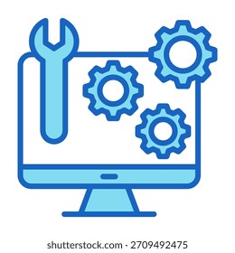 Icono de función Color azul Estilo Ilustración vectorial