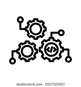 function icon line vector illustration on white background.