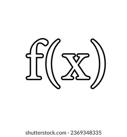 Function Icon. Math Formula Symbol - Vector.