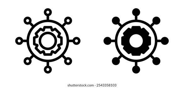 Symbol-Sammlung für Funktion auf weißem Hintergrund.