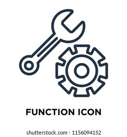 Function Icon Vector Isolated On White Background, Function Transparent Sign , Thin Symbols Or Lined Elements In Outline Style