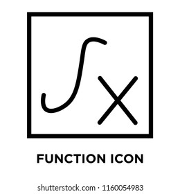 Function icon vector isolated on white background, Function transparent sign , line and outline elements in linear style