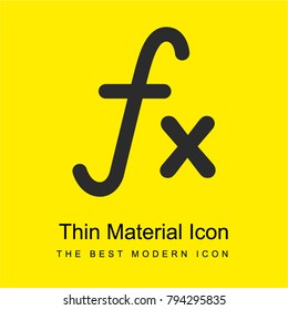 Function mathematical symbol bright yellow material minimal icon or logo design